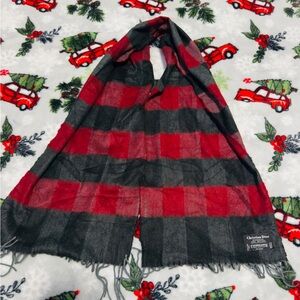 Dior Red and Black Plaid Scarf